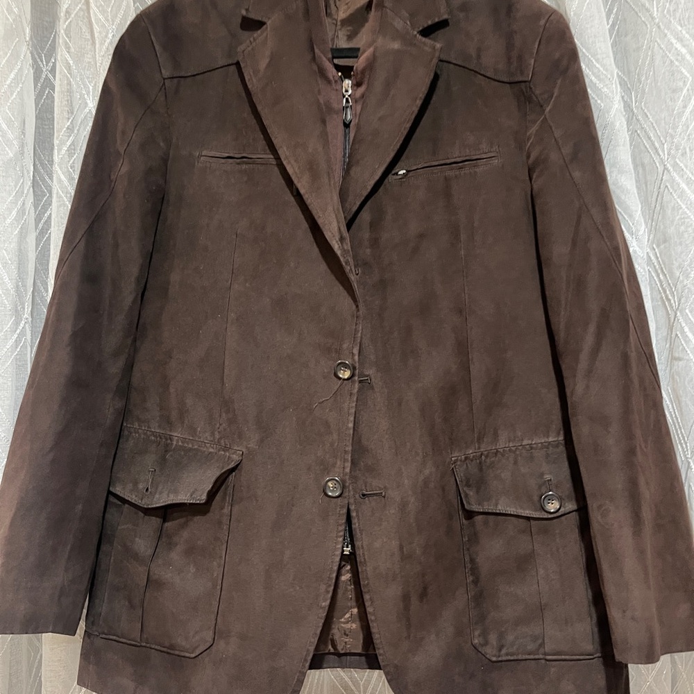 Tasso Elba Dark Brown suede Jacket
